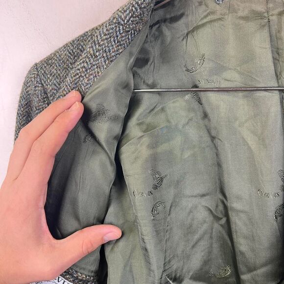 Harris Tweed Orvis Tailored Jacket Wood Button Size M ( 38 ) - Picture 7 of 8